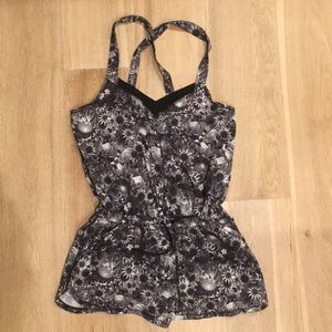 Lululemon Workout Romper Grey Floral